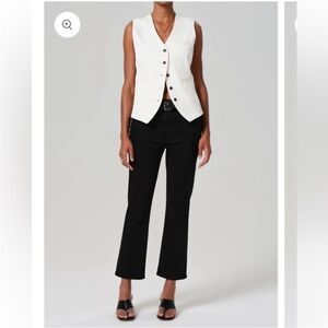 Citizens of Humanity Isola Mid Rise Cropped Bootcut in Black size 28